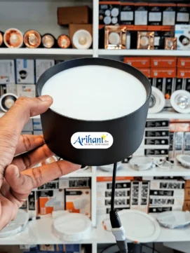 Arihant Star Surface Panel Light Round 12W For Ceiling - Aluminium Body Black Color (CW, NW, WW)